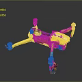 Yellow Industrial Drone With Four Propeller Arms And Labeled Body For Professional Use