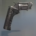 Revolver pistol gun semi-automatic pistol revolver gun old revolver low face number low model simple model game film and television level realistic 3d model
