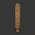 Exquisite Golden Bracelet With Intricate Carved Patterns And Square Gemstone