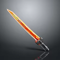 Luminous Orange Yellow Gradient Sword With Crystal Blade And Black Handle