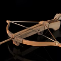 Ancient Wooden Crossbow with Arrows and Traditional Weapon Design Elements