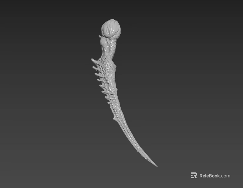 Game Movie Character Weapon With Spiked Bone Texture And Round Top Design 3d model 