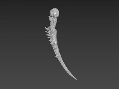 Game Movie Character Weapon With Spiked Bone Texture And Round Top Design 3d model