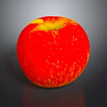Fresh Vibrant Red Apple With Yellow Speckles On Dark Background
