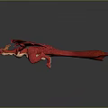 Red Flying Dragon Mythical Creature Figure With Detailed Wings And Yellow Accents