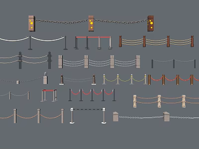 Modern Guardrail Railing 3d model