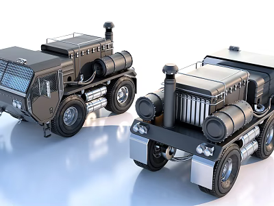 Two Unique Heavy Duty Vehicles 3D Rendering 3d model