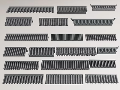 Assorted Gray Construction Components Arranged With Different Architectural Shapes And Designs 3d model