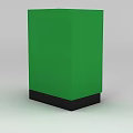 Green and White Inflatable Model With Double Doors and Black Base