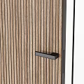 Modern Wooden Hinged Doors With Vertical Slats And Metal Handles