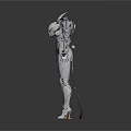 Detailed 3D Character Costume Helmet And Mechanical Robotic Female Figure Design