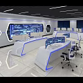 Modern Monitoring Room Control Center With Multiple Screens And Ergonomic Chairs