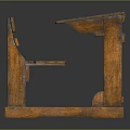 Rustic Wooden Bench And Table Combination Furniture With Natural Wood Finish