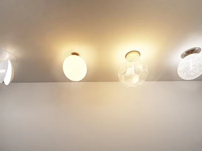 Various Design Pendant Lights Ceiling Mounted Emitting Warm Glow With Unique Shapes 3d model