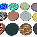 Colorful Round Household Living Cushions with Diverse Patterns and Textures