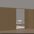 Modern Light Wood Sliding Doors Open To Dining Area In Minimalist Interior Design