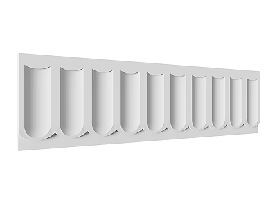 White Decorative Lines With Curved Grooves In Continuous Long Strip Design 3d model