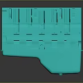 Turquoise Weapon Mechanical Component 3D Model Design With Detailed Structural Features