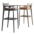 Modern Bar Stools With Armrests Tall Legs And Leather Seats In Contrasting Colors