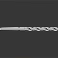 Silver Spiral Drill Bit Tool On Black Background With Metallic Finish