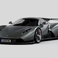 Black Supercar with Sleek Aerodynamic Design Sporty Exterior Large Wheels and Rear Spoiler