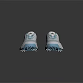 White and Light Blue Sports Shoes with Light Blue Laces Gray Stripes and Blue Soles