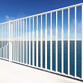Modern fence net red characteristic railing 3d model