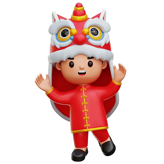 Modern Lion Dance Scene Cartoon Scene Animation Scene 3d model