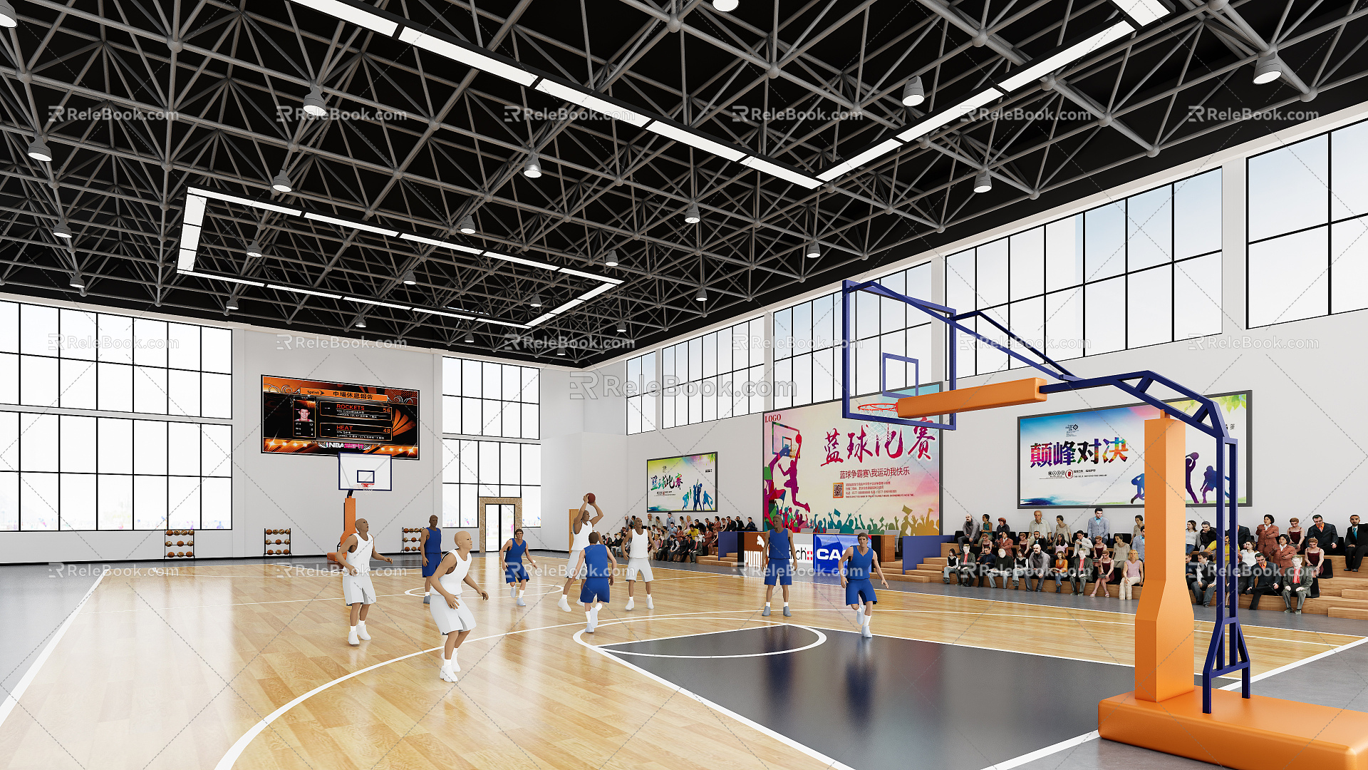 Modern Basketball Gymnasium Basketball Court 3d model