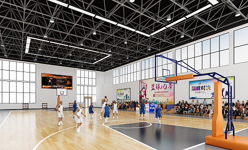 Modern Basketball Gymnasium Basketball Court 3d model