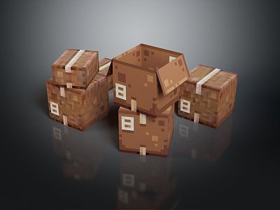 Logistics box express box parcel box carton goods box goods box garbage box 3d model