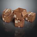 Logistics box express box parcel box carton goods box goods box garbage box 3d model