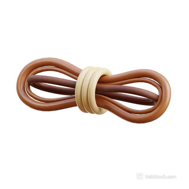 Practical Brown And Beige Knotted Cord Organizer For Everyday Household Use 3d model 