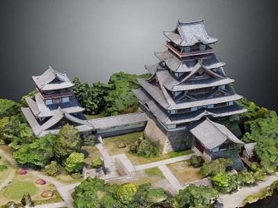 Chinese Ancient Building Island Mountain Castle Palace Ancient Palace 3d model