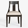 Classic Wooden Chair With Dark Frame And Light Colored Seat Cushion Design