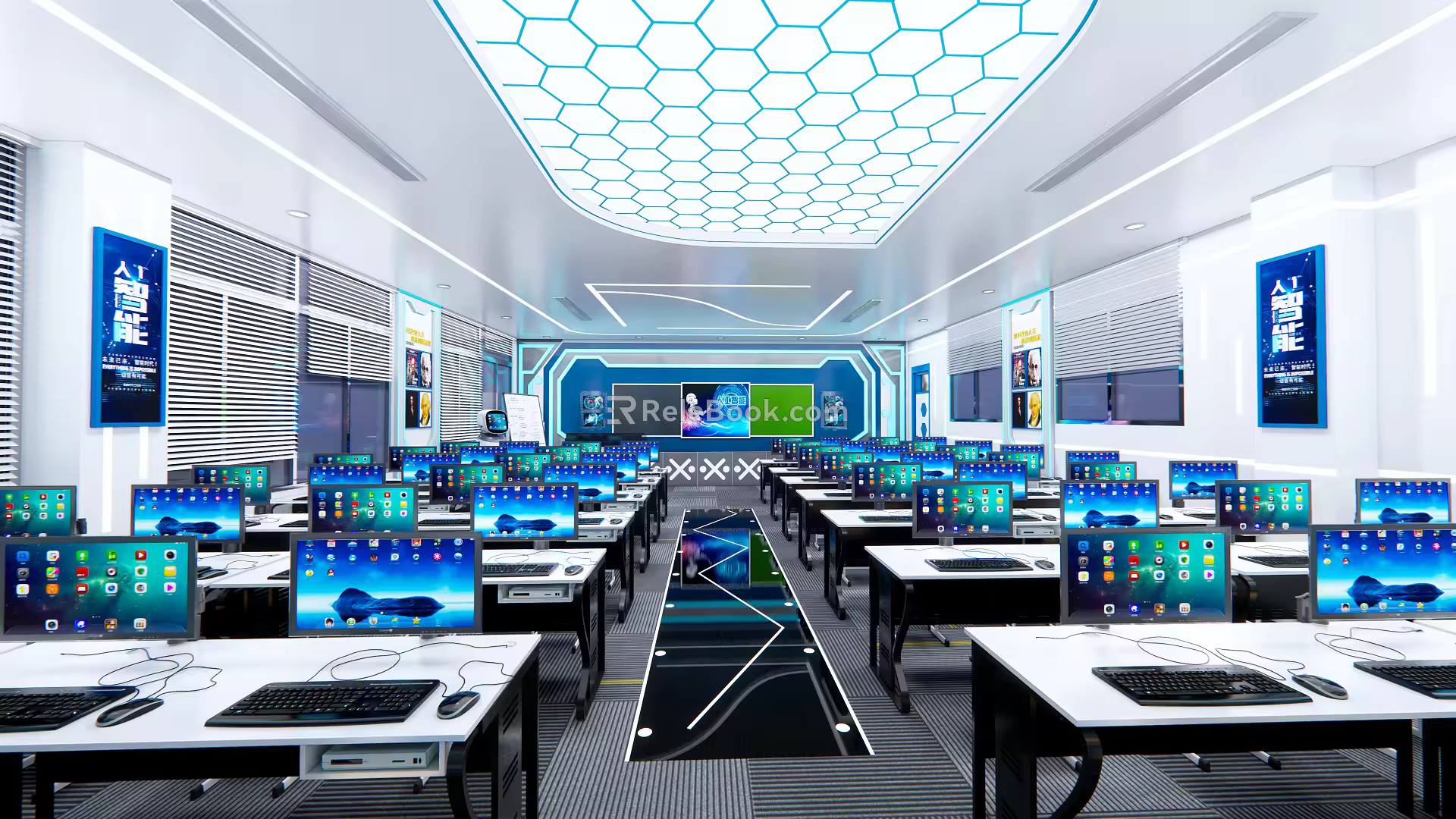 Modern Classroom Computer Classroom Smart Classroom Science and Technology Classroom 3d model