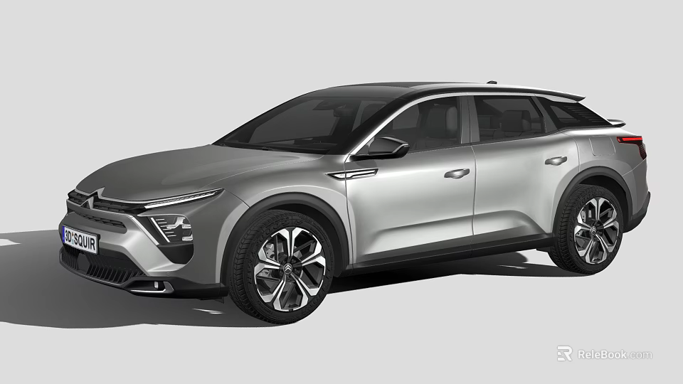Silver Modern SUV With Sleek Body Design And Alloy Wheels 3d model 