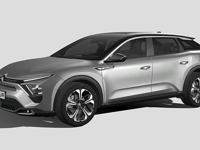 Silver Modern SUV With Sleek Body Design And Alloy Wheels 3d model
