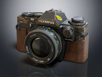 High Quality Olympus Digital Camera With Retro Design And Classic Lens 3d model