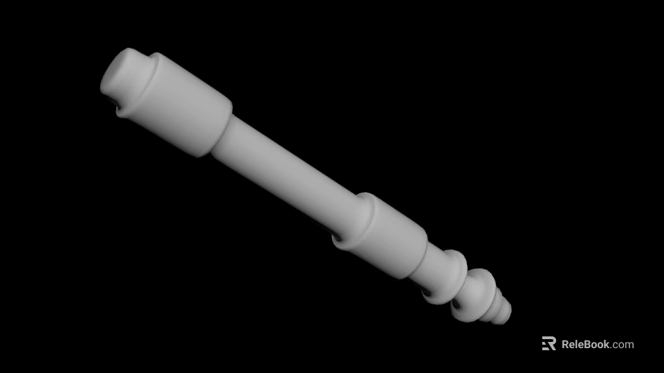 White Cylindrical Multi Section Mechanical Part 3D Model Design 3d model 