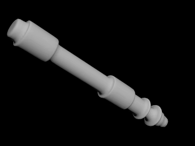 White Cylindrical Multi Section Mechanical Part 3D Model Design 3d model