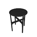 Two Modern Dark Colored Wooden Side Tables With Unique Leg Structure 3d model