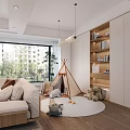 Modern Living and Dining Room Interior With Sofa Coffee Table And Chandelier