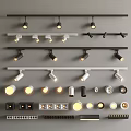 Modern Design Track Mounted Downlights And Spotlights Various Styles LED Lighting 3d model