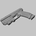 Modern Semi Automatic Pistol With Metal Slide Black Textured Grip And Trigger 3d model