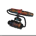 Mechanical Sci Fi Weapon With Colorful Red Blue Orange Accents And Complex Connected Structure 3d model