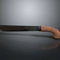 Essential Daily Use Kitchen Knife With Wooden Handle And Sharp Metal Blade 3d model