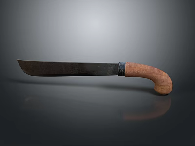 Essential Daily Use Kitchen Knife With Wooden Handle And Sharp Metal Blade 3d model