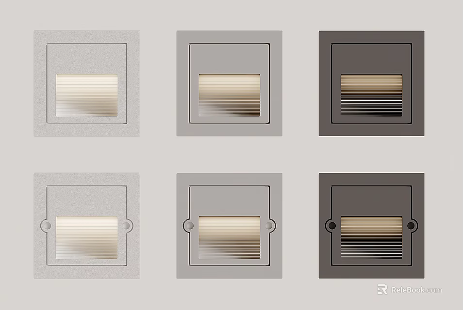 Home Electrical Switch Panels with Various Designs in White and Dark Gray 3d model 