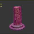 Natural Wooden Log Cylinder with Sturdy Stone Base for Decorative